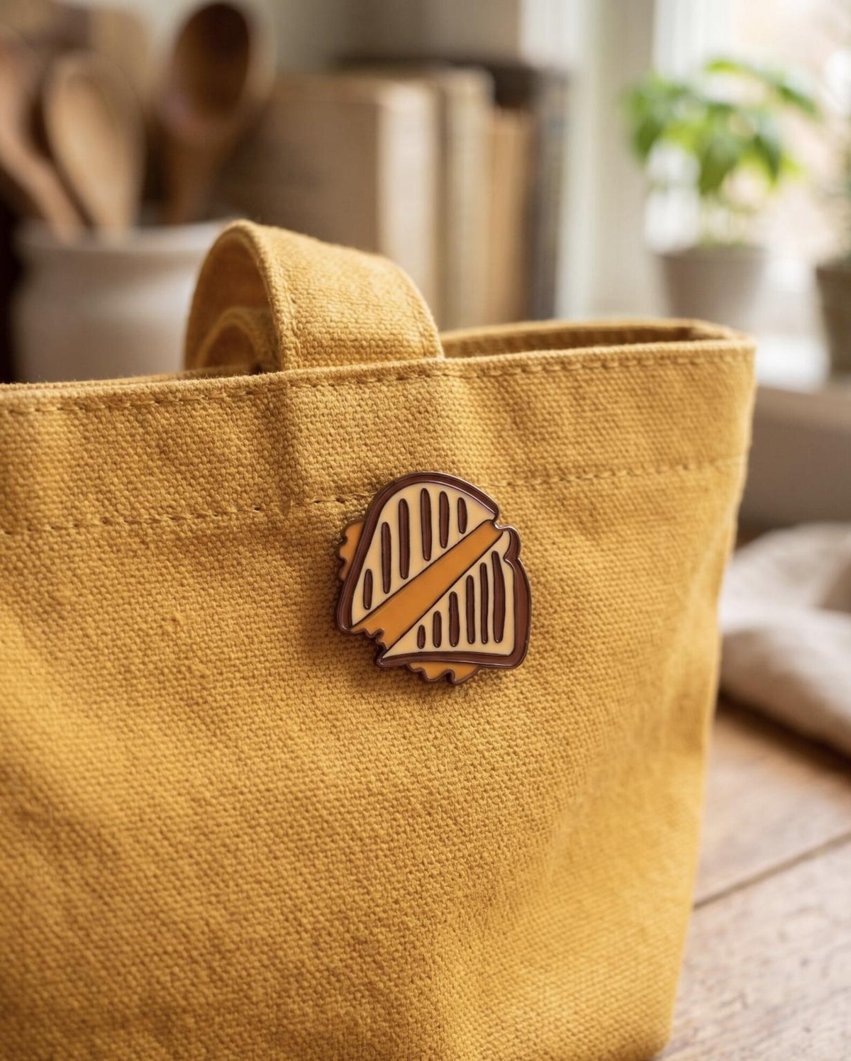 grilled cheese pin, foodie gift, comfort food pin, cute food pin, food lover gift, kawaii food pin, sandwich pin, funny food pin, backpack pin, hard enamel pin, quirky gift, gift for friend, chef gift