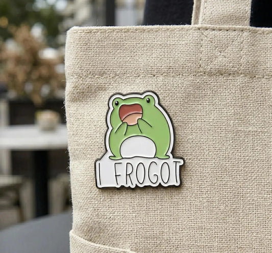 Funny Frog Enamel Pin, I Frogot Meme Lapel Pin, Cute Relatable Froggy Badge, Kawaii ADHD Gift, Quirky Backpack Flair, Gift for Best Friend