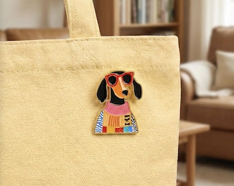 Dachshund in Sweater Enamel Pin