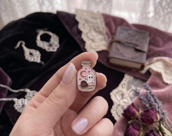 Ghost in Potion Bottle Pin