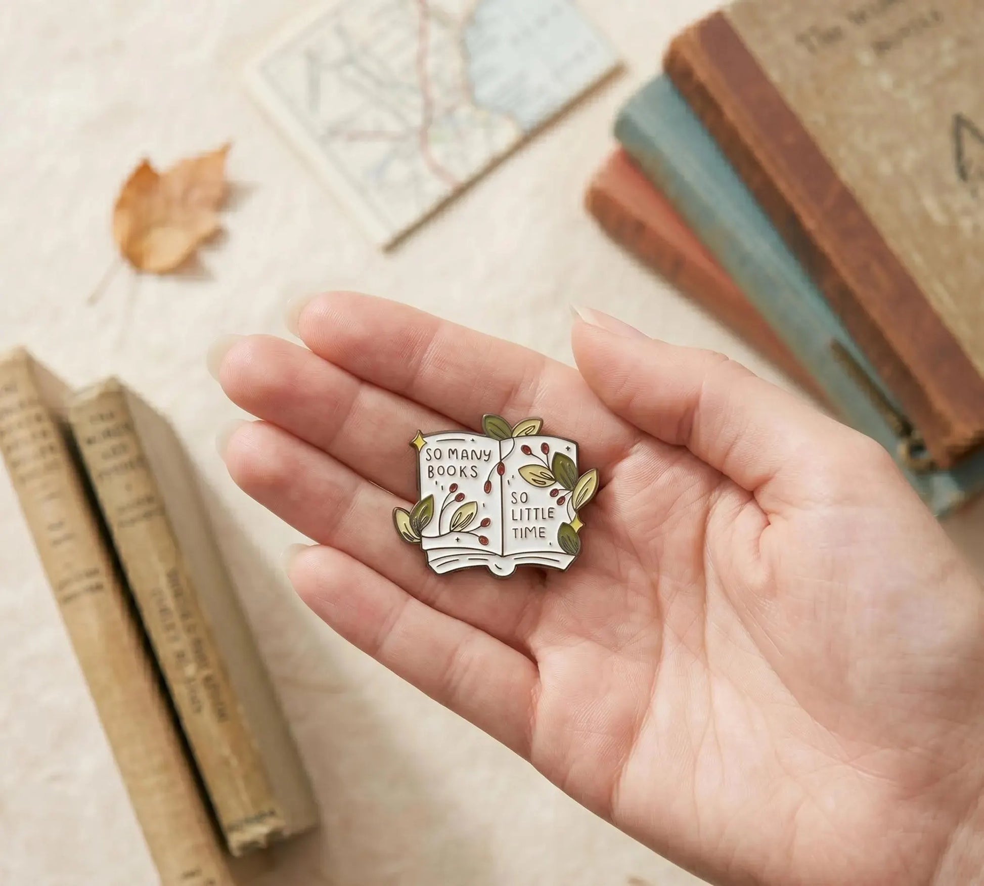 Book Lover Enamel Pin - So Many Books So Little Time Lapel Pin - Cute Reader Gift - Aesthetic Bibliophile Accessory - Literary Bookish Gift