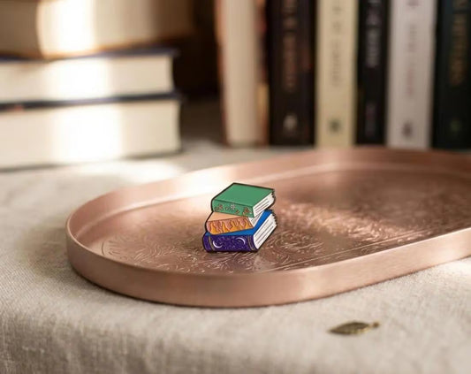 Colorful Book Pile Enamel Pin - Cute To be Read Book Pin, Bibliophile Gift for Readers, Bookish Accessories, Book Lover Gifts, Bookworm gift
